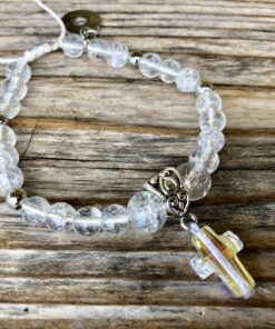 Clear Crystal Quartz with Swarovski Crystal Cross