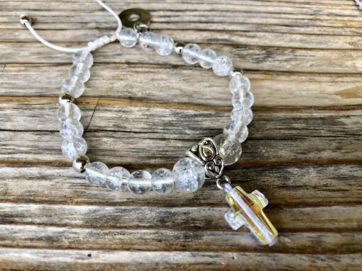 Clear Crystal Quartz with Swarovski Crystal Cross