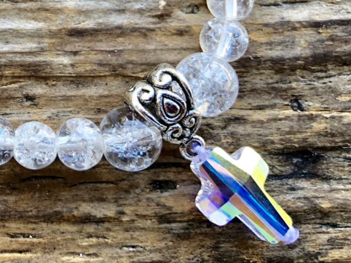 Clear Crystal Quartz with Swarovski Crystal Cross - Image 3