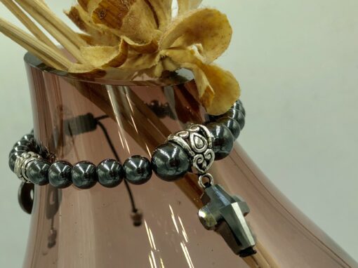 Hematite with Black Swarovski Crystal Cross - Image 2