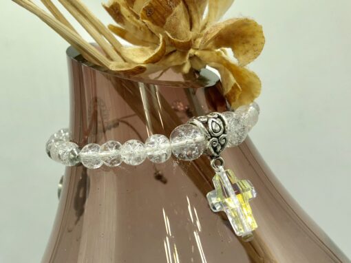 Clear Crystal Quartz with Swarovski Crystal Cross - Image 2