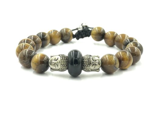 Silver Buddha head with Yellow Tigers Eye - Image 2