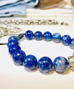 Silver Buddha head with Lapis Lazuli