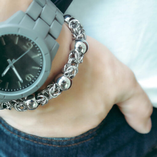 Stainless Steel Beads Byzantine Chain