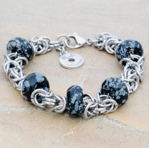 Byzantine Chain with Black and White Agate - Image 2