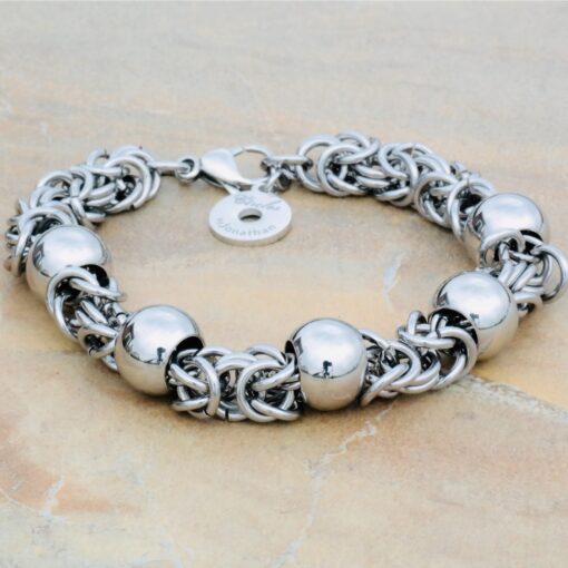 Stainless Steel Beads Byzantine Chain - Image 2