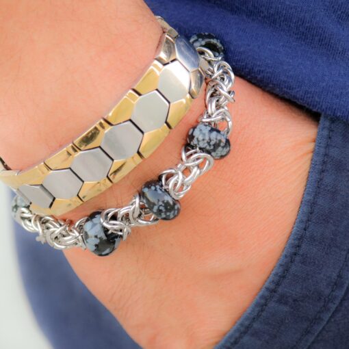 Byzantine Chain with Black and White Agate