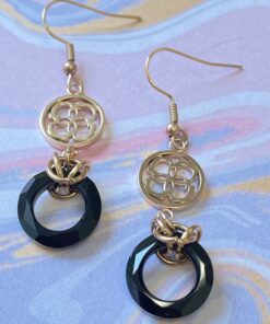 Cosmic Earrings Black Jet